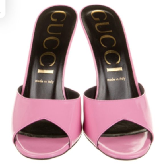 Gucci Shoes - Gucci Leather Slides Pink 40
